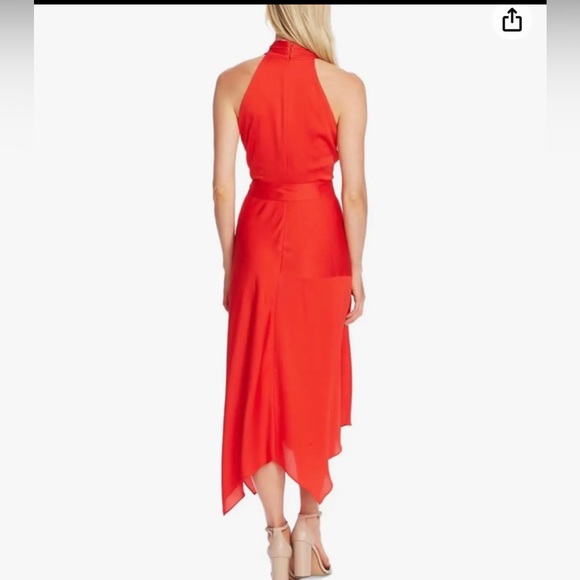 VINCE CAMUTO
Sleeveless Mock-Neck Handkerchief-Hem Dress - Picture 2 of 5